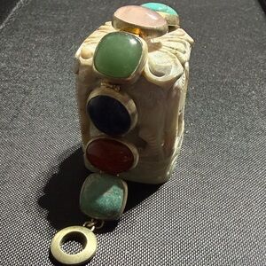 Elegant Carolee Sterling Silver Multi-Stone Bracelet 7"  (1)